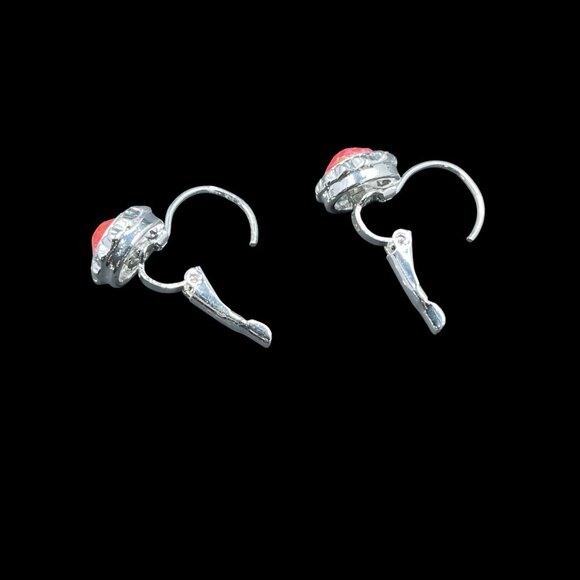 Swarovski Rose Crystal Drop Earrings Silver Coquette Romantic Christmas Gift - Picture 6 of 6